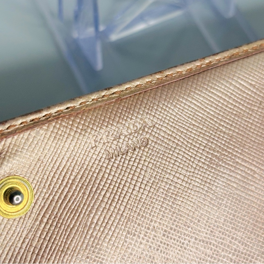 Prada Blush Pink Metallic‎ Style Women's Long Wallet - Fair Condition - Picture 11 of 13